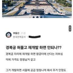 경복궁 허물고 재개발 하면 안되나?