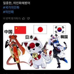 한중일을 캐릭터화 해본 일본인