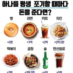 하나를 평생 포기할때마다 돈을 준다면?