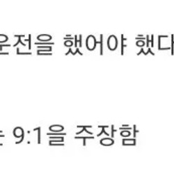 상대 보험사가 9대1 주장하는 사고