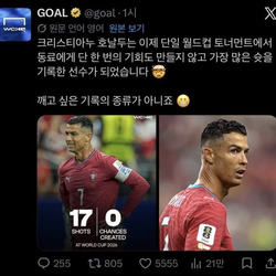 호날두가 이번 월드컵에서 세운 기록.