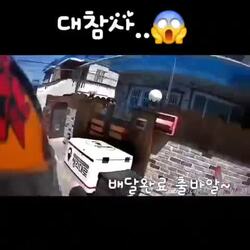 내리막에 기어 N놓고 내린 트럭 대참사