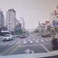 죽을뻔한 배달기사 사고.mp4