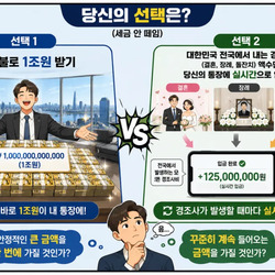 일시불 1조원 받기 vs 실시간으로 경조사 부조금만큼 받기.jpg
