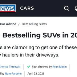 2026년 상반기 미국 SUV 판매 순위