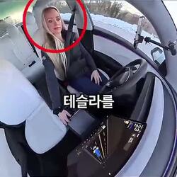 갑자기 테슬라가 움직여 놀란 운전자