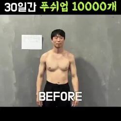 30일간 푸쉬업 10000개 몸 변화