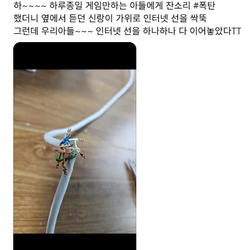 하루종일 게임만 하는 아들때문에 인터넷선 잘라버린 아빠
