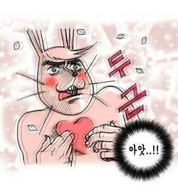 심쿵 심장 충격 두근 두근두근 사랑 하트 토끼