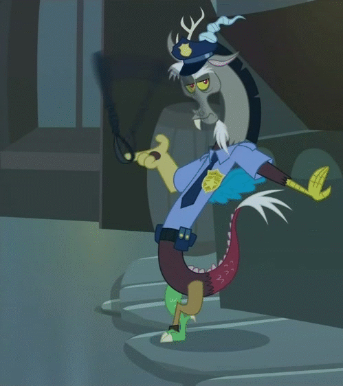MLP;Fim My little pony 디스코드 움짤 철컹 경찰 진압봉