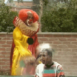 황당 밀가루 머리 때리는 삐에로