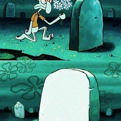 묘비명 텍스트 징징이 무덤 스폰지밥