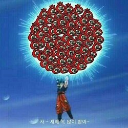 새해 새해짤 복주머니 원기옥 드레곤볼 새해 복 많이 받아 새해인사